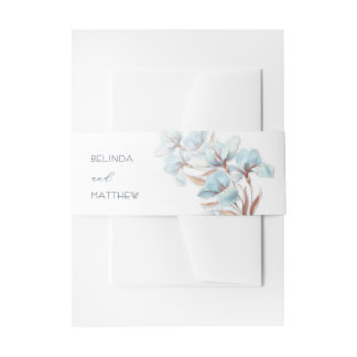Turquoise Roze Gouden Bloemen | Trouwen Uitnodigingen Wikkel