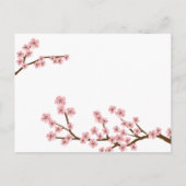 Turquoise & Roze Kersenbloesem Bewaar de datum Aankondigingskaart (Achterkant)