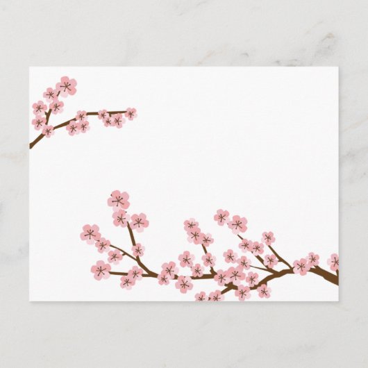 Turquoise & Roze Kersenbloesem Bewaar de datum Aankondigingskaart (Achterkant)