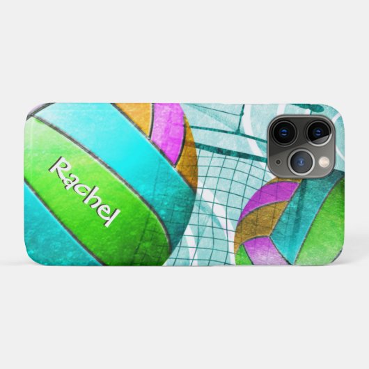 Turquoise roze limoen volleybal meisjes Case-Mate iPhone case (Achterkant (horizontaal))