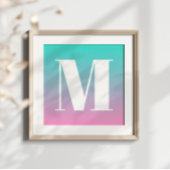 Turquoise Roze Ombre Poster