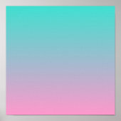 Turquoise Roze Ombre Poster (Voorkant)
