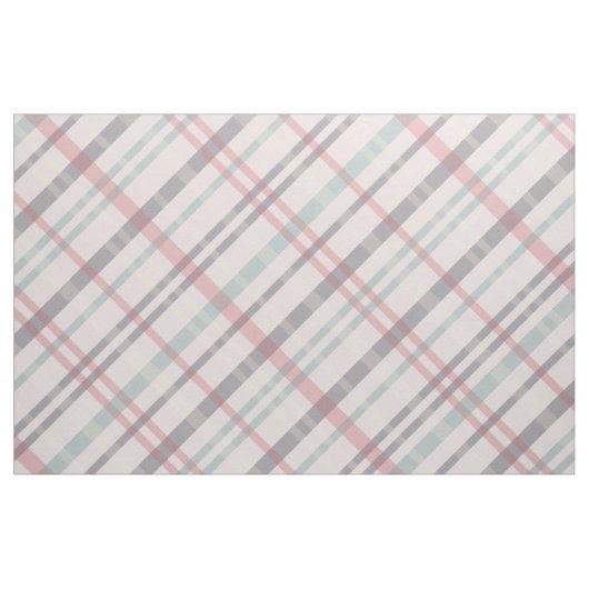 turquoise roze paarse plaid stof (Fat Quarter)