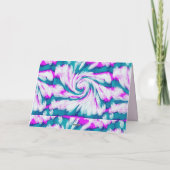 Turquoise Roze Tie Dye Draai Happy Birthday Kaart (Achterkant)