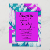 Turquoise Roze Tie Dye Swirl Verjaardag Kaart (Voorkant / Achterkant)