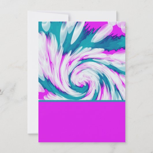 Turquoise Roze Tie Dye Swirl Verjaardag Kaart (Achterkant)
