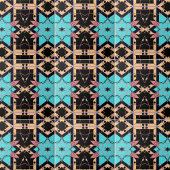 Turquoise roze zwart mozaïek geometrisch patroon tegeltje