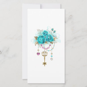 Turquoise-Rozen met Keys