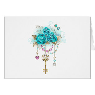 Turquoise-Rozen met Keys