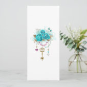 Turquoise-Rozen met Keys Aankondiging (Staand voorkant)