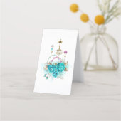 Turquoise-Rozen met Keys Afsprakenkaart (Voorkant)