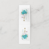 Turquoise-Rozen met Keys Afsprakenkaart (Buitenkant ongevouwen)