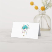 Turquoise-Rozen met Keys Afsprakenkaart (Achterkant)