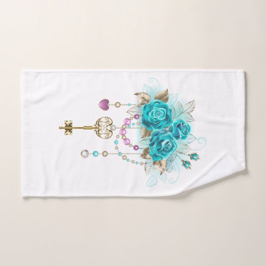 Turquoise-Rozen met Keys Bad Handdoek (Handdoek)