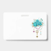 Turquoise-Rozen met Keys Badge (Achterkant)