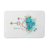 Turquoise-Rozen met Keys Badmat (Voorkant)