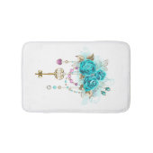 Turquoise-Rozen met Keys Badmat (Voorkant)