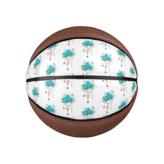Turquoise-Rozen met Keys Basketbal (Voorkant)