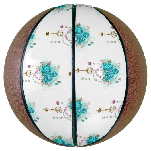 Turquoise-Rozen met Keys Basketbal (Verticaal)