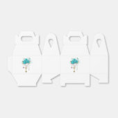 Turquoise-Rozen met Keys Bedankdoosjes (Uitgevouwen)