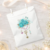 Turquoise-Rozen met Keys Bedankzakje (Geknipt)