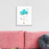 Turquoise-Rozen met Keys Canvas Afdruk (Insitu (Woonkamer))