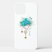 Turquoise-Rozen met Keys Case-Mate iPhone Case (Achterkant)