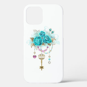 Turquoise-Rozen met Keys Case-Mate iPhone Case