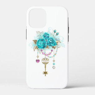 Turquoise-Rozen met Keys Case-Mate iPhone Case