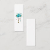 Turquoise-Rozen met Keys Contactkaartje (Voorkant / Achterkant)