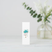 Turquoise-Rozen met Keys Contactkaartje (Staand voorkant)