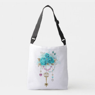 Turquoise-Rozen met Keys Crossbody Tas