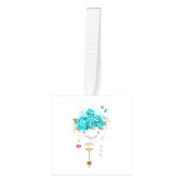 Turquoise-Rozen met Keys Decoratie (Voorkant)
