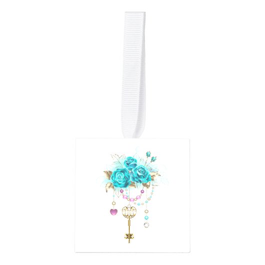 Turquoise-Rozen met Keys Decoratie (Voorkant)