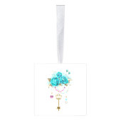Turquoise-Rozen met Keys Decoratie (Rechts)
