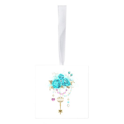 Turquoise-Rozen met Keys Decoratie (Rechts)