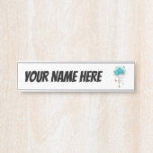 Turquoise-Rozen met Keys Deurbordje (Voorkant)