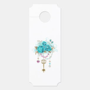 Turquoise-Rozen met Keys Deurhanger