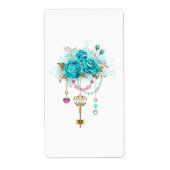Turquoise-Rozen met Keys Etiket (Voorkant)