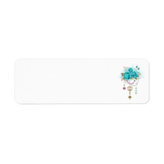 Turquoise-Rozen met Keys Etiket (Voorkant)