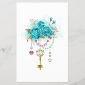 Turquoise-Rozen met Keys Flyer (Voorkant)