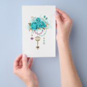 Turquoise-Rozen met Keys Flyer (Hand)
