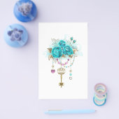 Turquoise-Rozen met Keys Flyer (Enkel)