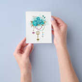 Turquoise-Rozen met Keys Flyer (Hand)
