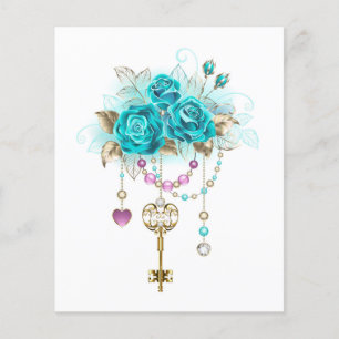 Turquoise-Rozen met Keys Flyer