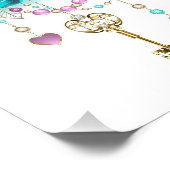 Turquoise-Rozen met Keys Foto Afdruk (Hoek)