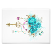 Turquoise-Rozen met Keys Foto Afdruk (Voorkant)