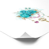 Turquoise-Rozen met Keys Foto Afdruk (Hoek)