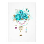 Turquoise-Rozen met Keys Foto Afdruk (Voorkant)