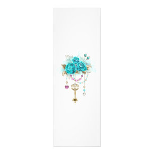 Turquoise-Rozen met Keys Foto Afdruk